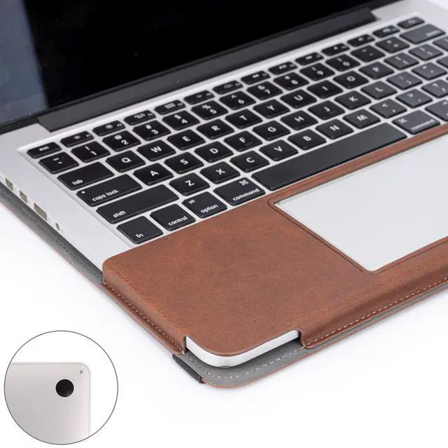 Alt view image 5 of 5 - TYTX Compatible with MacBook Pro 14 Inch Leather Case 2024 2023 2022 2021 Release M4 A3112 A3185 A3401 M3 A2918 A2992 M2 A2779 M1 A2442, Protective Folio Book Cover with Keyboard Cover, Dark Brown