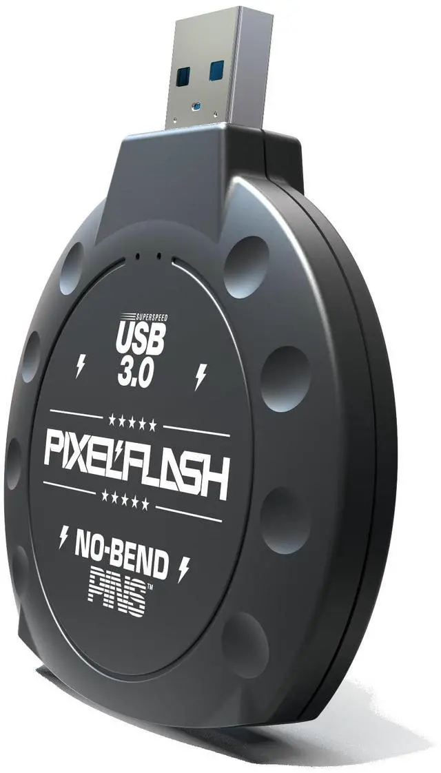 Alt view image 2 of 4 - PixelFlash CF Card Reader - Compact Flash Card Reader, USB 3 Card Reader for Computer - Tactical SuperSpeed CompactFlash Memory Adapter, Rugged Anti-Scratch Exterior Classic - No-Bend Pins, Black