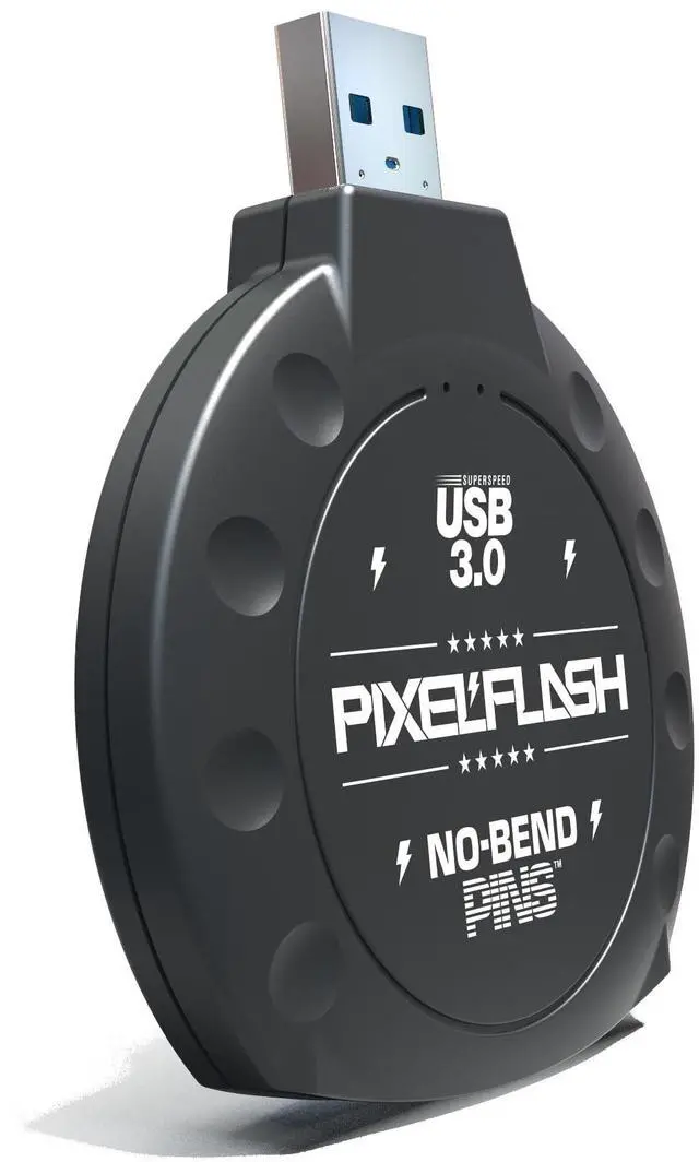 Alt view image 3 of 4 - PixelFlash CF Card Reader - Compact Flash Card Reader, USB 3 Card Reader for Computer - Tactical SuperSpeed CompactFlash Memory Adapter, Rugged Anti-Scratch Exterior Classic - No-Bend Pins, Black