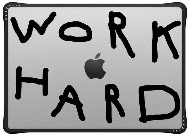 Main image of CASETiFY Impact MacBook Pro 14" (M1-M5) Case [Cushioned Impact Corners/Scratch-Resistant/Anti-Slip Grip] - Work Hard Black - Clear Black