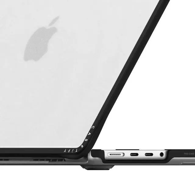 Alt view image 3 of 3 - CASETiFY Impact MacBook Pro 14" (M1-M5) Case [Cushioned Impact Corners/Scratch-Resistant/Anti-Slip Grip] - Work Hard Black - Clear Black
