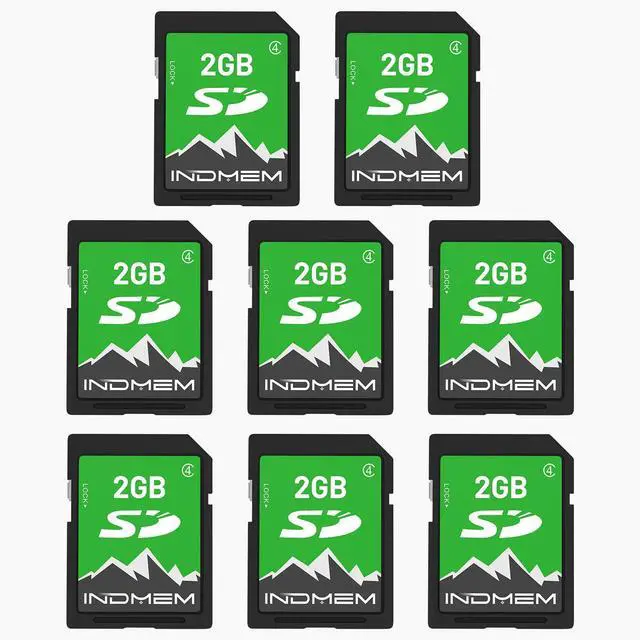 Main image of INDMEM 2GB SD Card, 8 Packs 2GB Class 4 Flash Memory Card 2G SLC Standard Secure Digital Cards for Old Digital Camera and Trail Camera