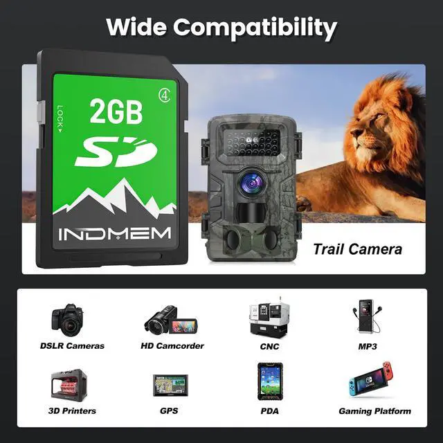 Alt view image 5 of 5 - INDMEM 2GB SD Card, 8 Packs 2GB Class 4 Flash Memory Card 2G SLC Standard Secure Digital Cards for Old Digital Camera and Trail Camera