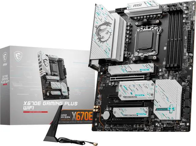 Main image of MSI X670E GAMING PLUS WIFI Gaming Motherboard (AMD Ryzen 9000/8000/7000 Series Processors, AM5, DDR5, PCIe 5.0, SATA 6Gb/s, M.2 slots, USB 3.2 Gen 2, Wi-Fi 6E, Bluetooth 5.3, 2.5Gbps LAN, HDMI/DP,ATX)