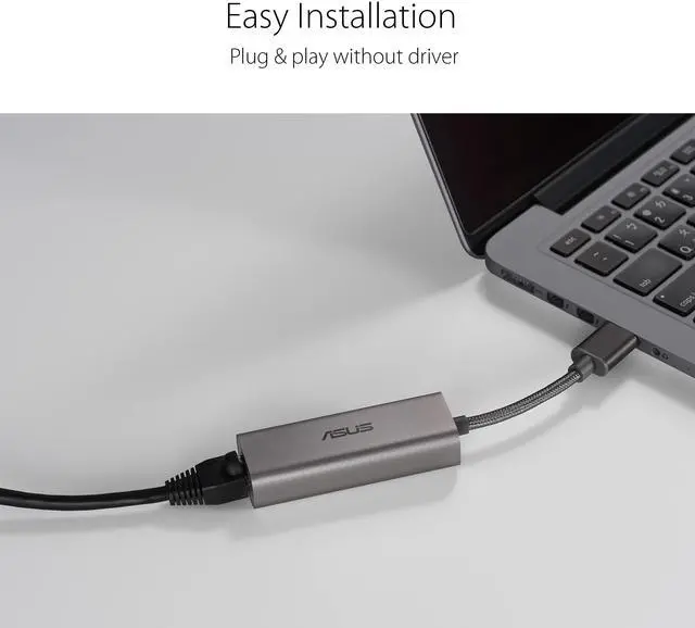 Alt view image 5 of 5 - ASUS 2.5G Ethernet USB Adapter (USB-C2500) Wired LAN Network Connection for Mac OS, Linux, Windows, Backward Compatible on 2.5G, 1G, 100Mbps, Ideal for Gaming