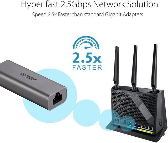Alt view image 2 of 5 - ASUS 2.5G Ethernet USB Adapter (USB-C2500) Wired LAN Network Connection for Mac OS, Linux, Windows, Backward Compatible on 2.5G, 1G, 100Mbps, Ideal for Gaming