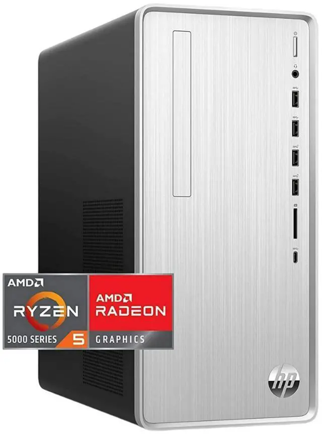 Alt view image 2 of 5 - HP Pavilion Desktop PC, AMD Ryzen 5 5600G, 12 GB RAM, 512 GB SSD, Windows 11 Home, Wi-Fi 5 & Bluetooth Connectivity, 9 USB Ports, Wired Keyboard and Mouse Combo, Pre-Built PC Tower (TP01-2040, 2022)