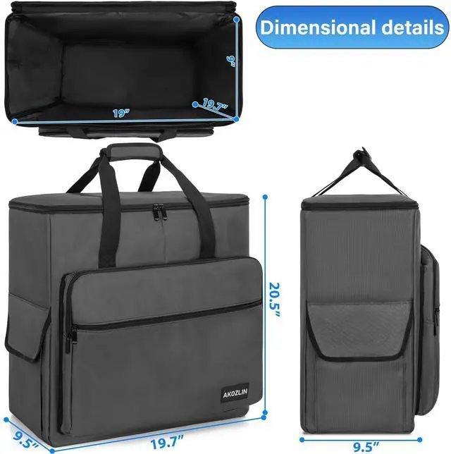 Alt view image 3 of 5 - AKOZLIN Desktop Gaming Computer Tower PC Chassis Carrying Case Travel Storage Bag for Keyboard Mouse Accessories Grey