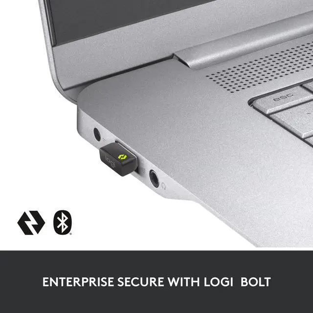 Alt view image 2 of 5 - Logitech MX Master 3S for Business, Wireless Mouse with Quiet Clicks, 8K DPI, Secured Logi Bolt USB Receiver, Bluetooth, USB-C Charging, MagSpeed Scrolling, Windows/Mac/Chrome/Linux - Graphite
