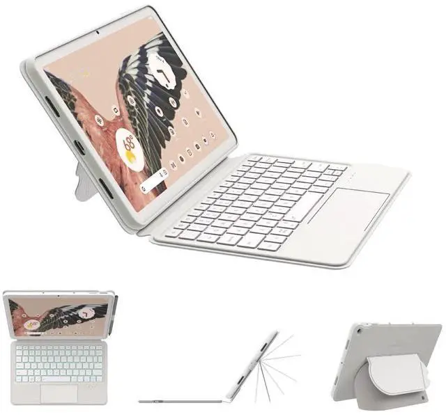 Main image of EIP Magnetix Keyboard Case for Google Pixel Tablet 11 inch (2023), Adjustable Viewing Angle, Detachable, Easy Carry, Protective Cover Compatible with Speaker Dock, 7 Backlight Color, White, US Layout