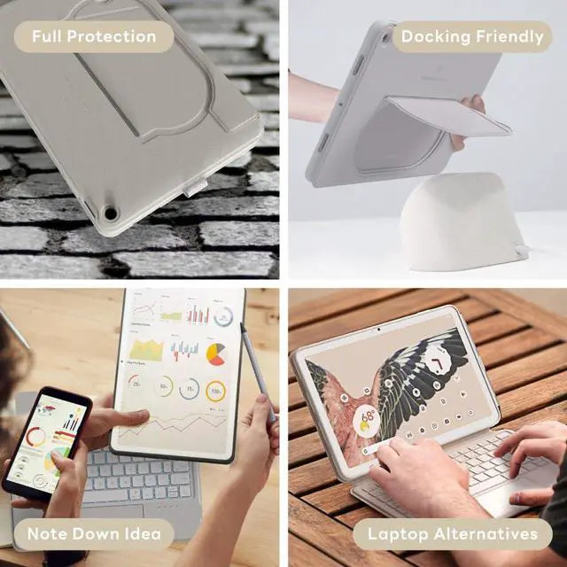 Alt view image 5 of 5 - EIP Magnetix Keyboard Case for Google Pixel Tablet 11 inch (2023), Adjustable Viewing Angle, Detachable, Easy Carry, Protective Cover Compatible with Speaker Dock, 7 Backlight Color, White, US Layout