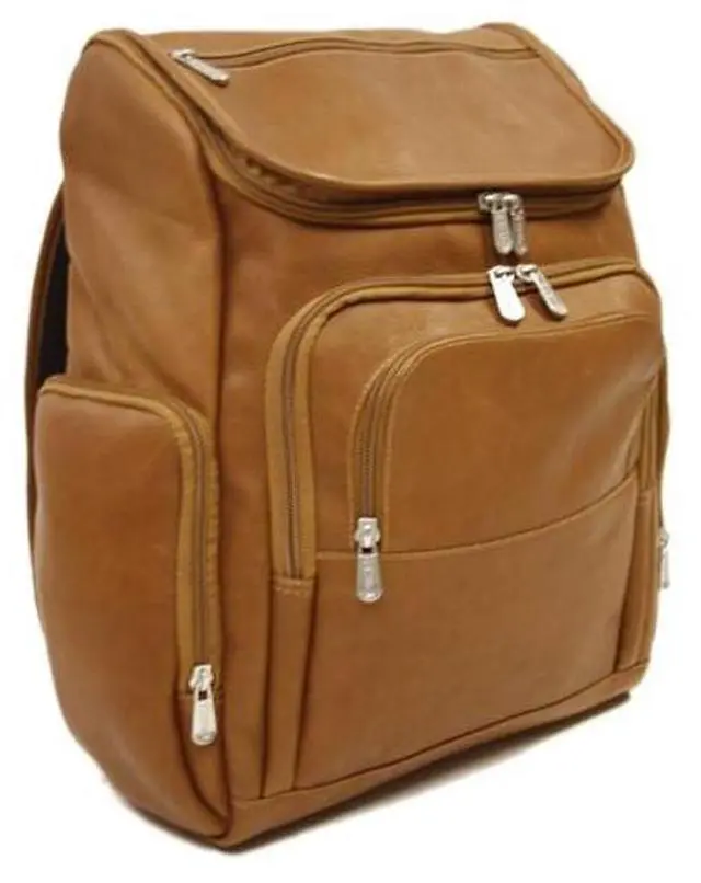 Main image of Piel Leather Multi-Pocket Laptop Backpack, Saddle, One Size