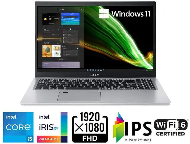 Alt view image 2 of 5 - Acer Aspire 5 A515-56-53S3 Laptop | 15.6" Full HD IPS Display | 11th Gen Intel Core i5-1135G7 | Intel Iris Xe Graphics | 8GB DDR4 | 256GB SSD | WiFi 6 | Fingerprint Reader | BL Keyboard | Windows 11