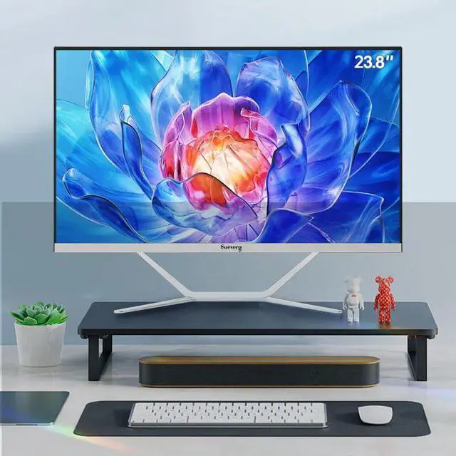 Alt view image 2 of 5 - suevery All-in-One PC 24 AIO Desktop Computer AMD Ryzen5 512G SSD DDR4 16G RAM 1080P Gaming PC 23.8" FHD Business AIO Display for Home Office with Wired Keyboard & Mouse