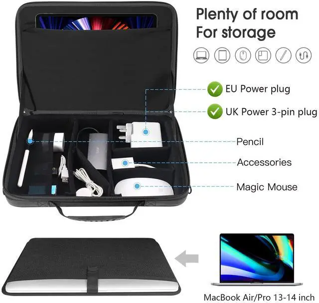 Alt view image 2 of 5 - Smatree Hard Laptop Case for 14.2 inch Macbook Pro 2024 M4/2023 M3 M2/2021 A2918 A2992 A2779;13.6 inch Macbook Air 2024 A3313/A2681,13 inch iPad Pro M4 2024,13.5 inch Microsoft Surface Laptop 6/5/4