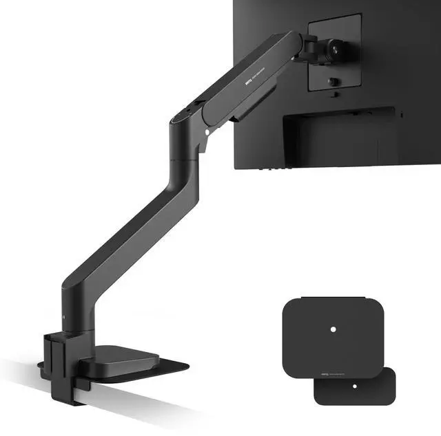 Main image of BenQ BSH01 Ergo Monitor Arm -Gas Spring Monitor Stand for Up to 45'' & 44lbs Screens, Heavy Duty, Quick Installation, No Sagging, Top Clamp and Grommet Base, Reinforcement Plate, VESA 75x75 &100x100mm