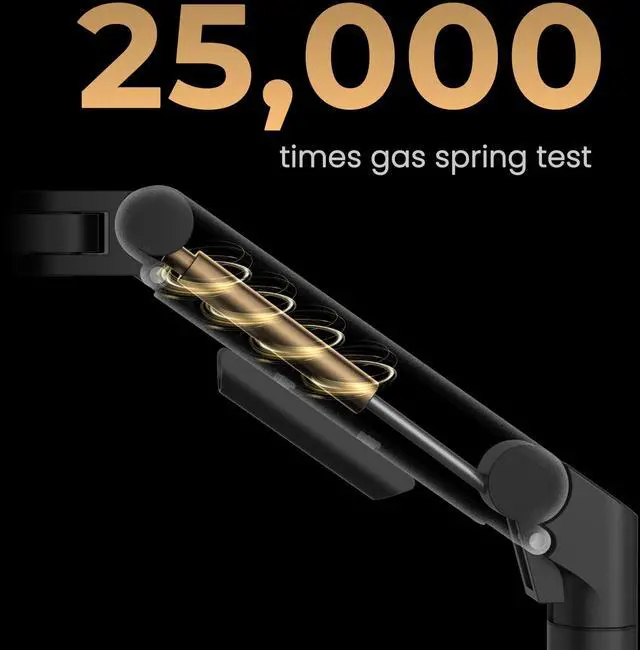 Alt view image 4 of 5 - BenQ BSH01 Ergo Monitor Arm -Gas Spring Monitor Stand for Up to 45'' & 44lbs Screens, Heavy Duty, Quick Installation, No Sagging, Top Clamp and Grommet Base, Reinforcement Plate, VESA 75x75 &100x100mm