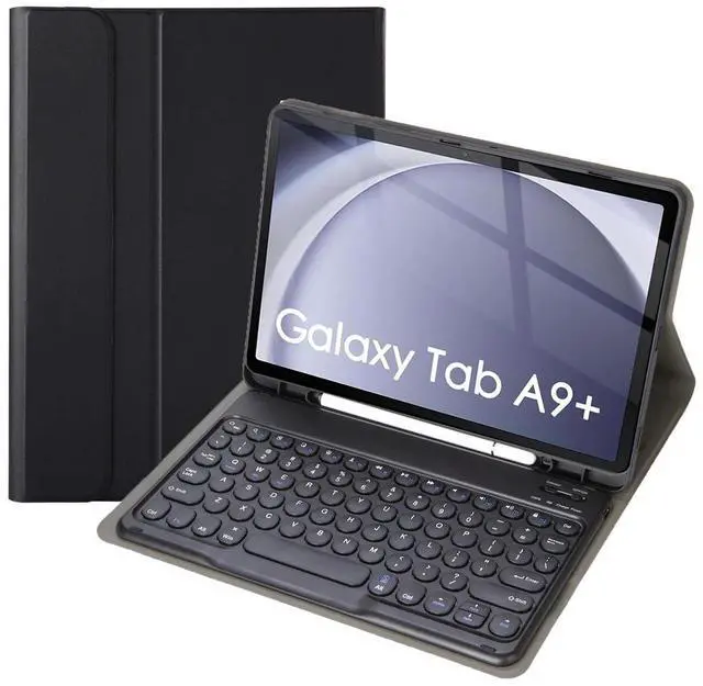 Main image of Keyboard Case for Samsung Galaxy Tab A9+ 11 Inch 2023 (SM-X210/X216/X218), Magnetically Detachable Keyboard with Pencil Holder,Black