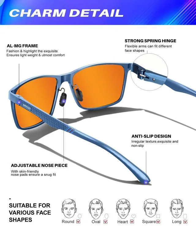 Alt view image 3 of 5 - ANYLUV Blue Light Glasses Men/Women, Al-Mg Metal Computer Blue Light Blocking Glasses, Relieve Eyestrain and Eye Protection
