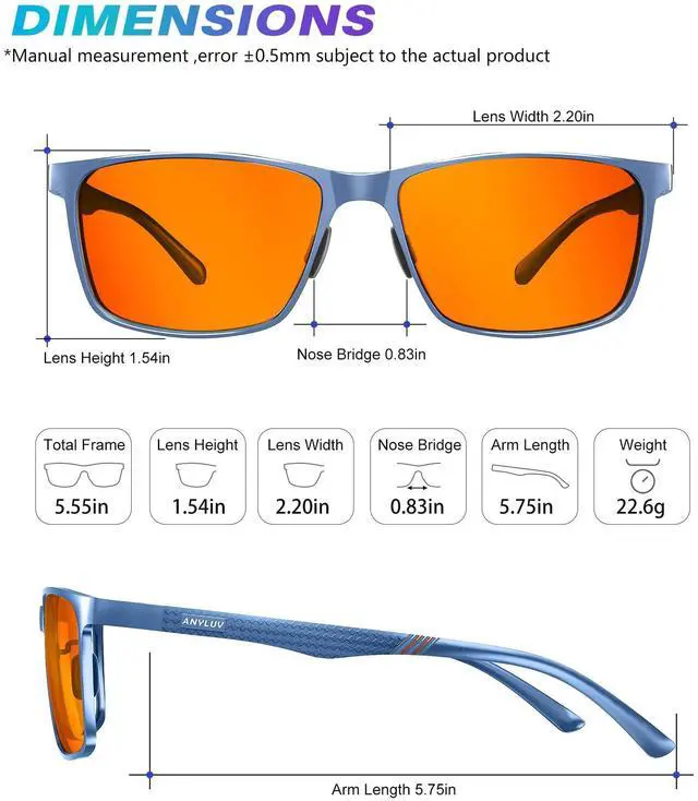 Alt view image 4 of 5 - ANYLUV Blue Light Glasses Men/Women, Al-Mg Metal Computer Blue Light Blocking Glasses, Relieve Eyestrain and Eye Protection