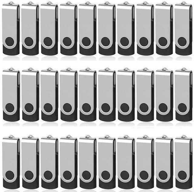 Main image of AreTop 50 Pack 2GB Bulk Flash Drives, USB 2.0 2GB Flash Drives Pack Swivel Thumb Drives Bulk USB Drives, Black