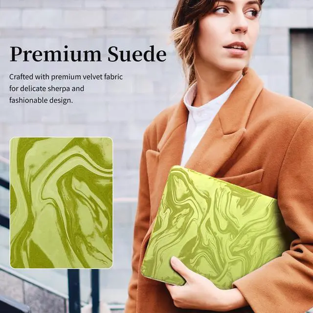 Alt view image 2 of 5 - BaayCerrie Velvet Green Ripple Design for MacBook Pro 13 inch Case A2338 A2289 A2251 A2159 A1989 A1708 A1706 (2024-2016)