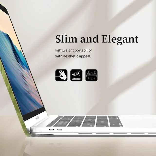 Alt view image 4 of 5 - BaayCerrie Velvet Green Ripple Design for MacBook Pro 13 inch Case A2338 A2289 A2251 A2159 A1989 A1708 A1706 (2024-2016)