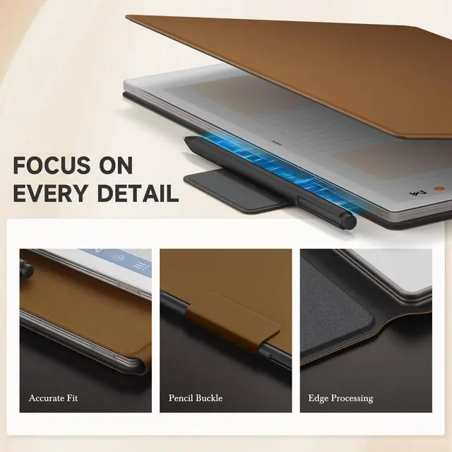 Alt view image 4 of 5 - Ayotu Case for Remarkable Paper Pro, Premium PU Leather Book Folio with Pen-Buckle, Smart Magnetic Cover for Remarkable Paper Pro 11.8" Color Tablet Only, Bundle with Premium Membership (Brown)