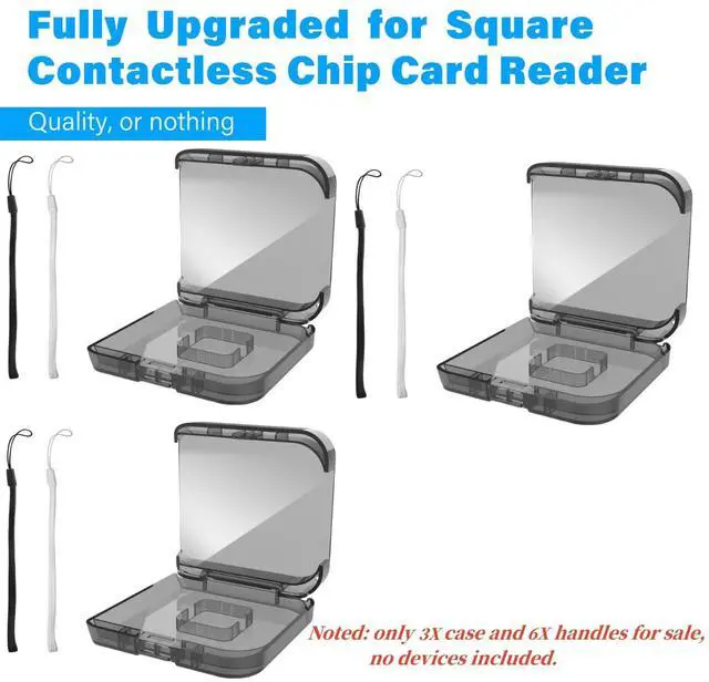 Alt view image 2 of 5 - Anti-Lost Clear Cover Case Compatible with Square Reader 2nd Generation, 1st Generation, Case for Square Reader for Magstripe with 3.5mm Headset Jack or Lightn Connector (3packs, Black