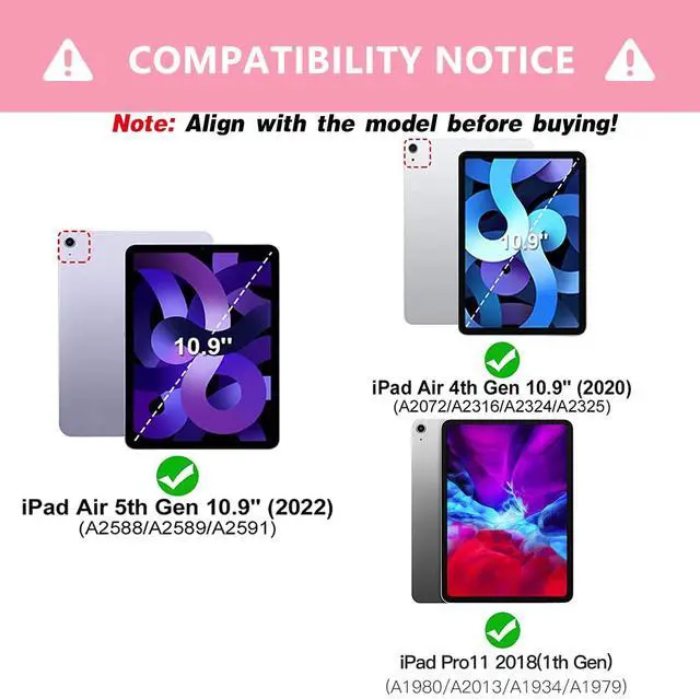 Alt view image 2 of 5 - Besky Keyboard Case for iPad Air 11 inch(M2) 2024 & iPads Air 10.9 inch (5th, 4th Generation) - Wireless Detachable Keyboard- Pencil Holder, with Auto Sleep/Wake Function