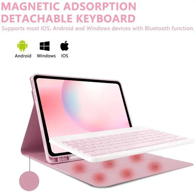 Alt view image 3 of 5 - Besky Keyboard Case for iPad Air 11 inch(M2) 2024 & iPads Air 10.9 inch (5th, 4th Generation) - Wireless Detachable Keyboard- Pencil Holder, with Auto Sleep/Wake Function