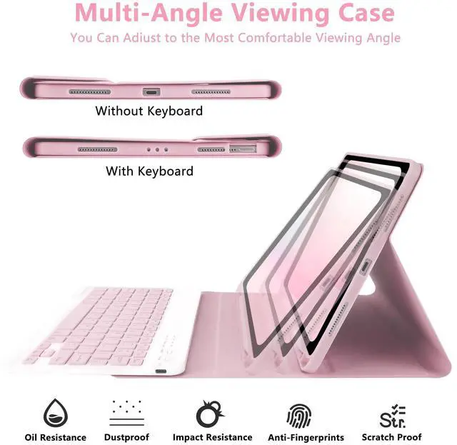 Alt view image 4 of 5 - Besky Keyboard Case for iPad Air 11 inch(M2) 2024 & iPads Air 10.9 inch (5th, 4th Generation) - Wireless Detachable Keyboard- Pencil Holder, with Auto Sleep/Wake Function