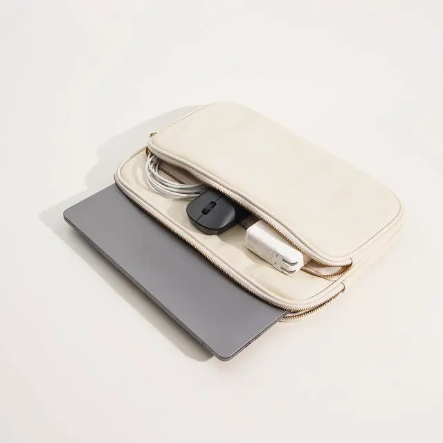 Alt view image 2 of 5 - Benfan Laptop Sleeve Bag 13 Inch Compatible with 2024 MacBook Air 13 M3 M2 M1, New MacBook Pro 13 M2 M1, Dell XPS 13 Color Cream