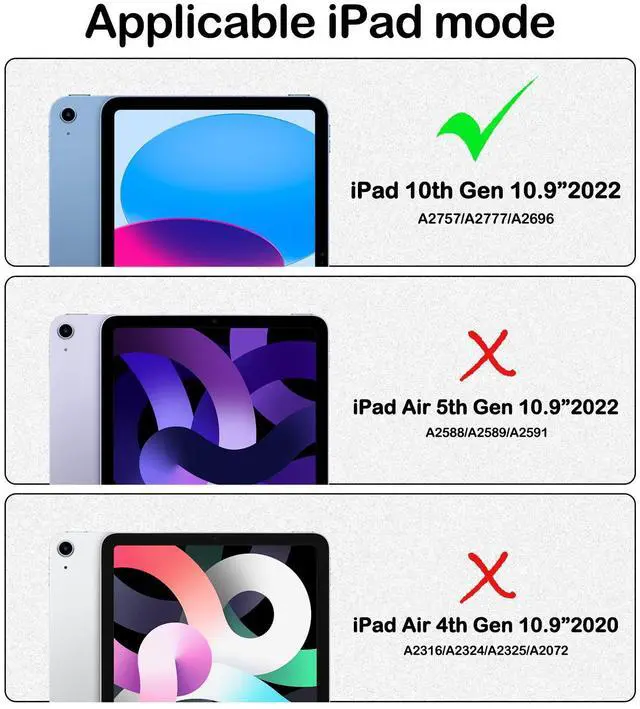 Alt view image 2 of 5 - BRAECN Case for 10.9 Inch iPad 10th Generation 2022 A2696 A2757 A2777-Heavy Duty Shockproof Cover with Pencil Holder/Screen Protector/Rotating Handle Grip/Stable Kickstand/Shoulder Strap, Navy Blue