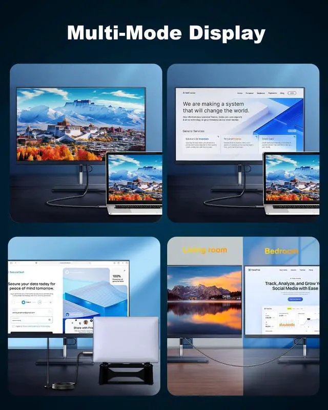 Alt view image 4 of 5 - DavVision USB C to DP Fiber Optic Cable 50 FT, 4K@60Hz Type C to DP Active Optic Cable for Business Meeting, DP 1.2 with DP Alt Mode,HDCP 2.2,Compatible with iPhone 15/16 Pro/Max,MacBook,Galaxy S23/24
