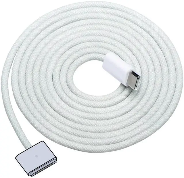 Main image of DERLULU USB-C to Magnetic 3 Fast Charge Cable (2 m/6.6 ft), USB C Cable Compatible with MacBook Air (15/13-inch M3 2024, 15-inch M2 2023, 13-inch M2 2022), MacBook Pro (16/14-inch 2023/2021), Silver