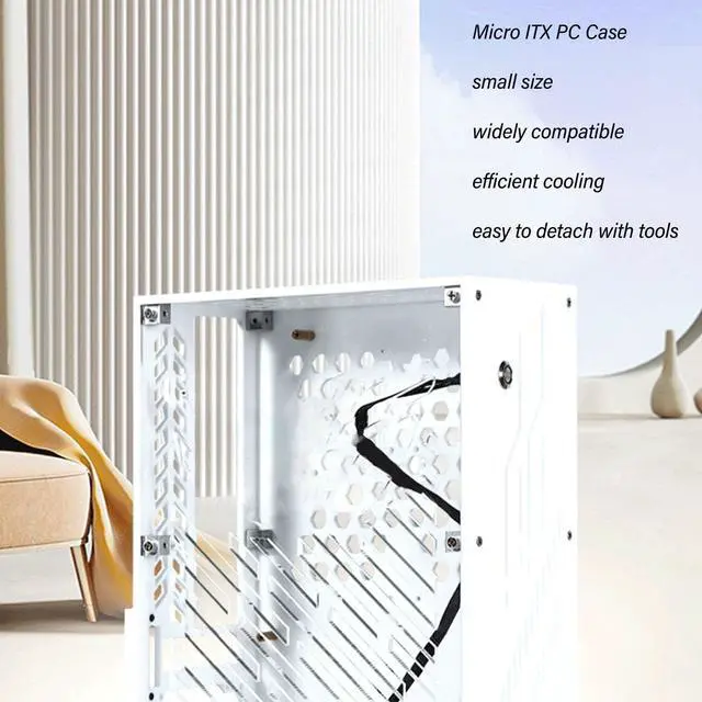 Alt view image 2 of 5 - Denash Transparent Mini ITX Case, Clear Side Panel, 4.3L Capacity, 360 Degree Cooling, Acrylic Small Form Factor Mini ITX Case for Mini ITX Motherboard (Transparent)
