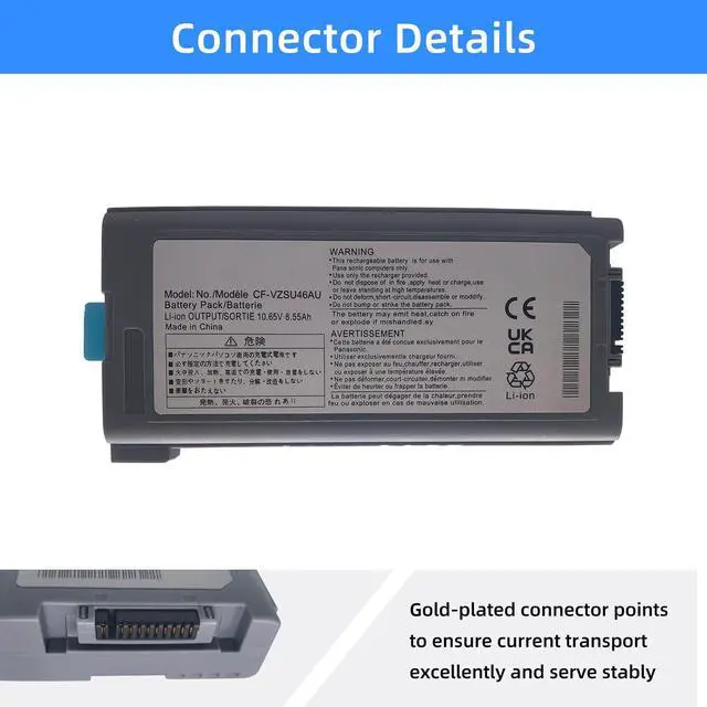 Alt view image 3 of 5 - NBULBL CF-VZSU46 CF-VZSU46AU Laptop Battery Replacement for Panasonic Toughbook CF-30 CF-53 MK1 MK2 MK3 MK4 Series Notebook CF-VZSU46 CF-VZSU46R CF-VZSU71U CF-VZSU72U CF-VZSU1430U