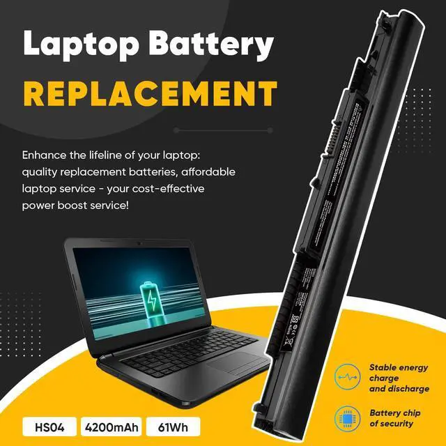 Alt view image 2 of 5 - RUEMIU 61Wh HS03 HS04 Laptop Battery Replacement for HP Spare 807956-001 807957-001 807612-421 807611-421 807611-131 15-AY039WM 15-AY041WM 15-AY009DX 15-AY052NR TPN-I119 TPN-I120 TPN-I124 TPN-C125