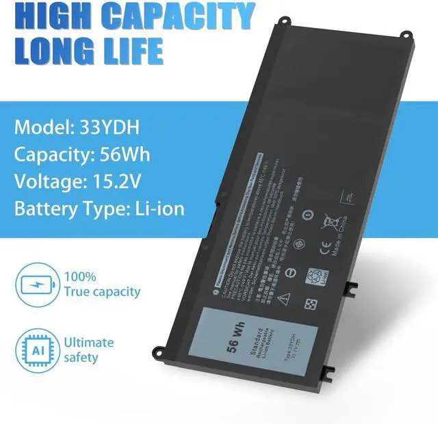 Alt view image 2 of 5 - VNYUNQWE 56WH 33YDH Battery Dell for Dell Inspiron 17 7000 7786 7779 7773 7778 G3 3579 3779 G5 5587 G7 7588 15 7577 Latitude 13 3380 14 3490 15 3590 3580 99NF2 PVHT1 P72F P30E 81PF3 081PF3 P30E001