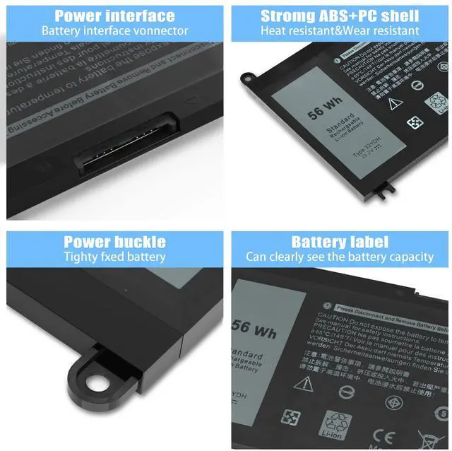 Alt view image 4 of 5 - VNYUNQWE 56WH 33YDH Battery Dell for Dell Inspiron 17 7000 7786 7779 7773 7778 G3 3579 3779 G5 5587 G7 7588 15 7577 Latitude 13 3380 14 3490 15 3590 3580 99NF2 PVHT1 P72F P30E 81PF3 081PF3 P30E001