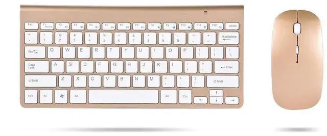 Alt view image 2 of 5 - Keyboard Mouse Combo, 2.4GHz Slim Keyboard and Mouse Kit for Desktop, Computer, PC(Gold)