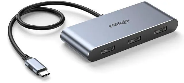 Main image of fairikabe USB C Hub with 3X DisplayPort 1.4 Triple Monitor 4K@60Hz, USBC to DisplayPort Splitter MST Hub for Windows Only, Compatible with Thunderbolt 4, USB4