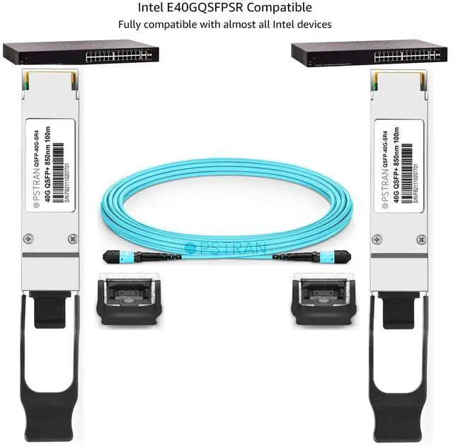 Alt view image 4 of 5 - OPSTRAN 40GBASE-SR4 QSFP+ Optical Transceiver Module Compatible with Intel E40GQSFPSR 40G QSFP+ SR4 850nm 100m DDM MTP/MPO-12 MMF