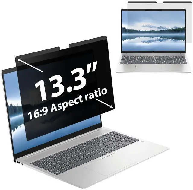 Main image of FILMEXT Laptop Privacy Screen 13.3 inch Compatible with HP Elitebook Dell Xps Lenovo Thinkpad, Removable 16:9 Laptop Privacy Filter, Anti-Glare, Blue Light Blocking