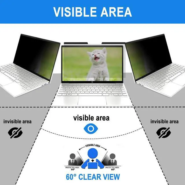 Alt view image 2 of 5 - FILMEXT Laptop Privacy Screen 13.3 inch Compatible with HP Elitebook Dell Xps Lenovo Thinkpad, Removable 16:9 Laptop Privacy Filter, Anti-Glare, Blue Light Blocking