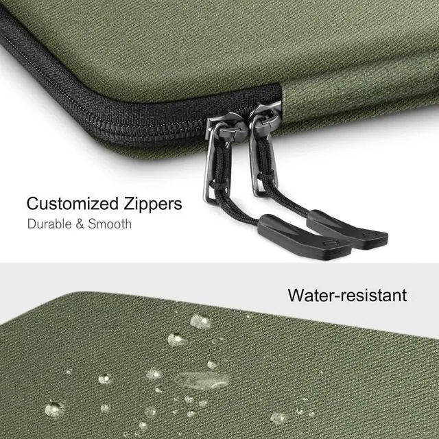 Alt view image 5 of 5 - FINPAC 13-inch Hard Laptop Sleeve Case + Charger Case Small Electronic Organizer Bag Light Green