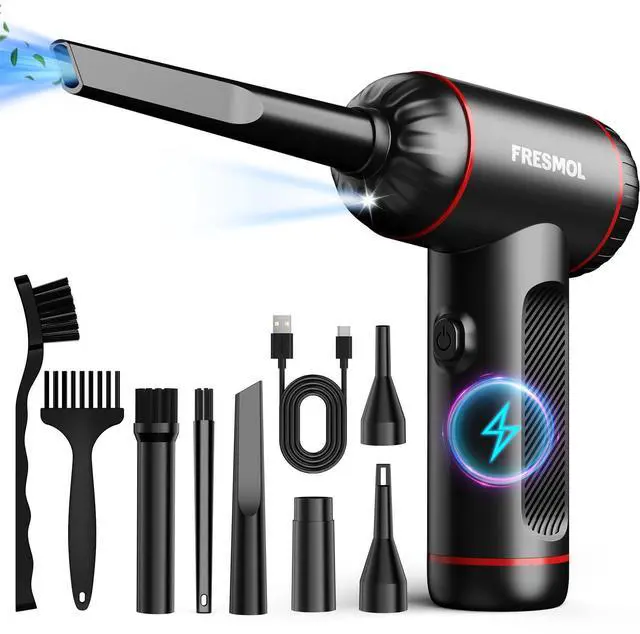 Main image of Compressed Air Duster,3 Gear Adjustable 100000RPM Electric Air Duster, Rechargeable Cordless Air Blower with LED Light for Computer Keyboard Electric Devices Cleaning. Replaces Compressed Air Cans