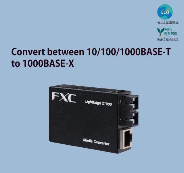 Alt view image 4 of 5 - FXC LEX1852-005 | Made in Japan | MMF:550M | Multi-Mode Dual SC Fiber to RJ45 Fiber Media Converter | Multi-Function with Dip | ECO Mode | LightEdgeXchange1000Series | JP-LEX