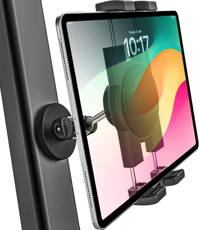 Main image of GDZN Magnetic iPad Holder, Metal Magnetic Tablet Holder Mount for Fridge/Cabinet/Metal Surface/Whiteboard/Gym Equipment, Compatible with 4.7-13" iPad Pro/Air/Mini, iPhone, Galaxy Tab, Fire HD